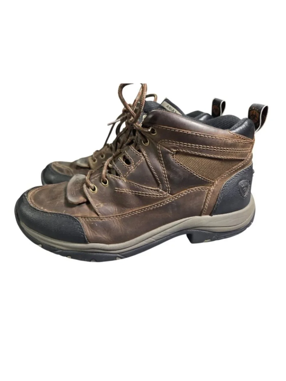 ARIAT ATS Terrain Brown Leather Work Boots Hiking Mens Size 9.5 D